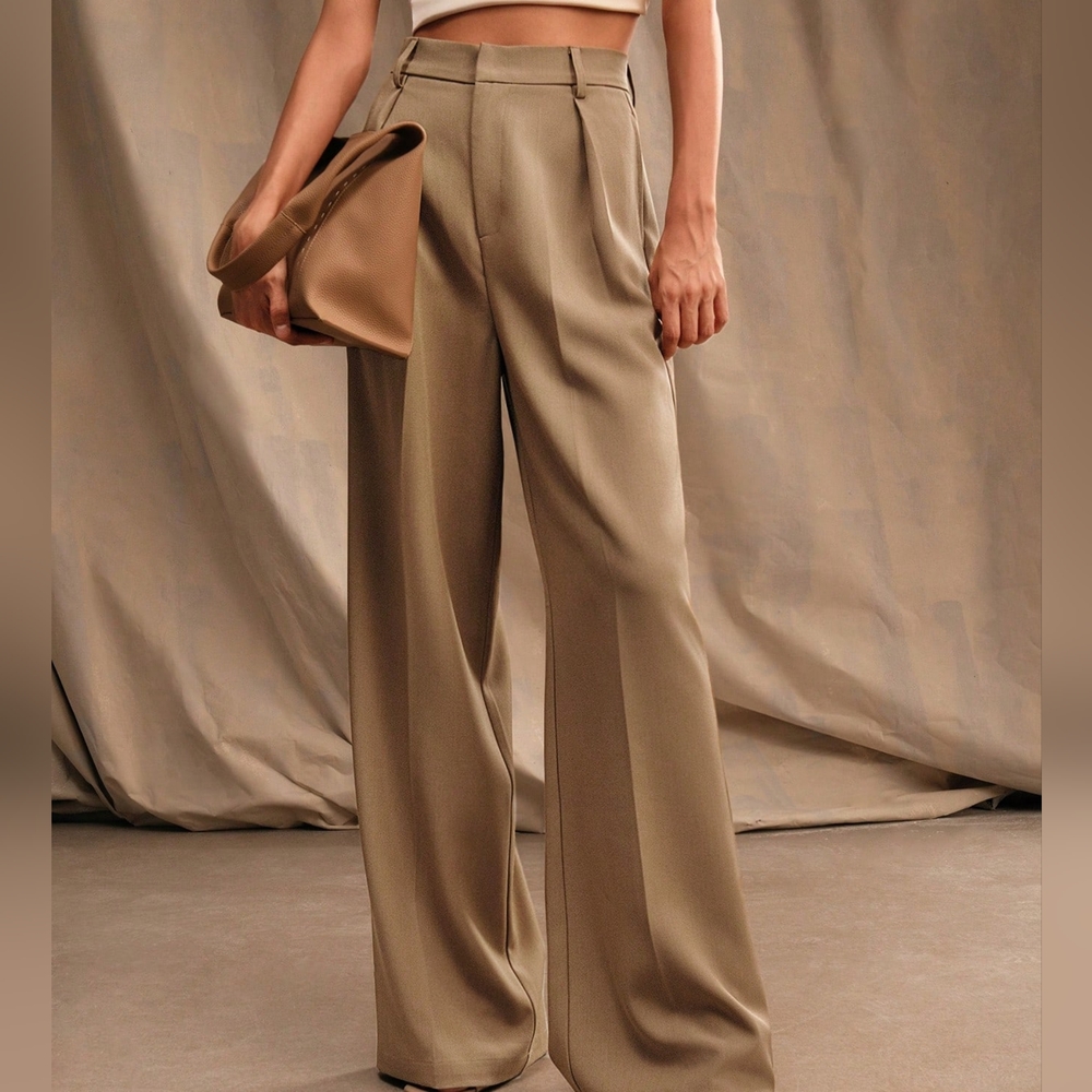 High Waisted Wide Leg Suit Trousers - Picture 4 of 6